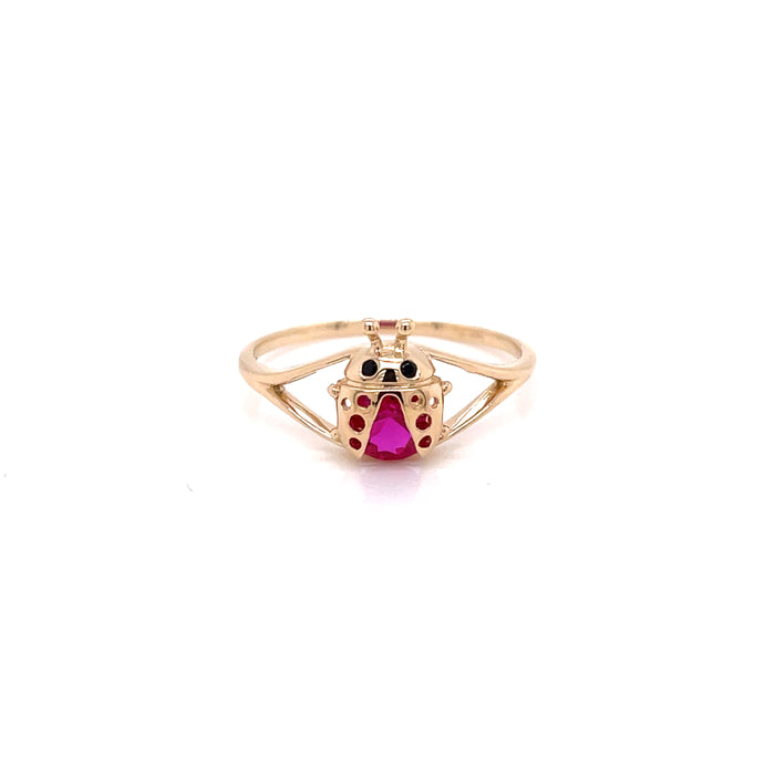 14k Lady Bug with Gemstone Ring