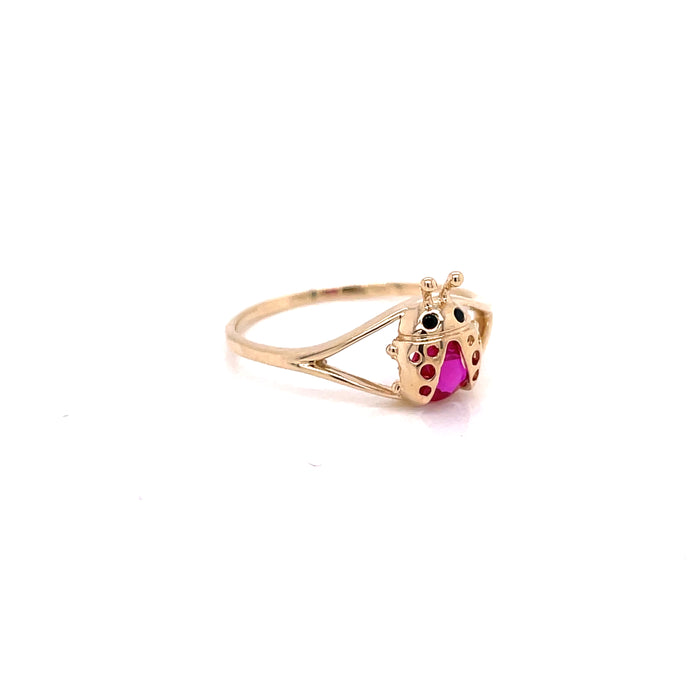 14k Lady Bug with Gemstone Ring