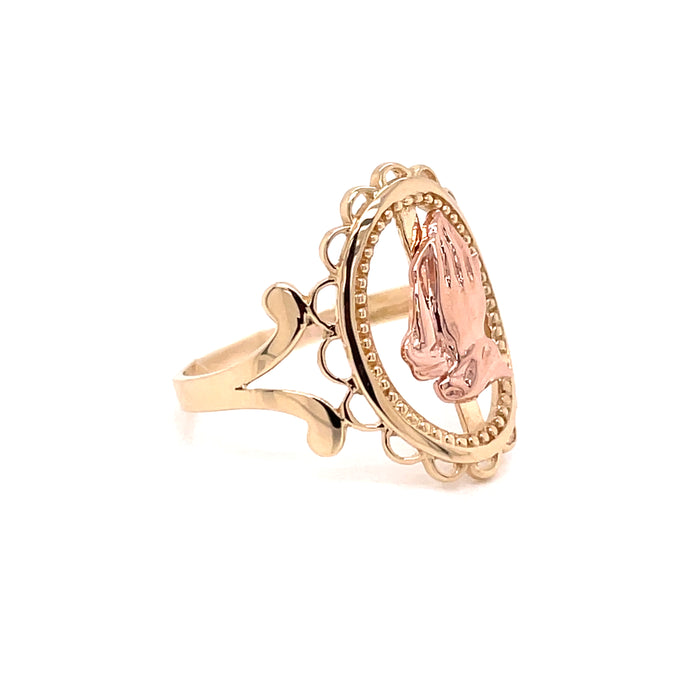 14k Praying Hands Gold Ring