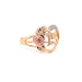 14k Gold Heart 15 Ring with Gemstones and Side Flower - MyAZGold