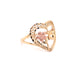 14k Gold 15 Heart Ring with Full Flower - MyAZGold