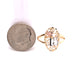 14k Gold 14 Oval Ring with Flower - MyAZGold