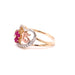 14k White Gold 15 Ring with Gemstone Flower - MyAZGold