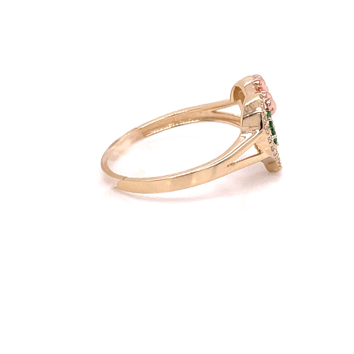 14k Gold 15 Lucky Charm Ring with Gemstones - MyAZGold
