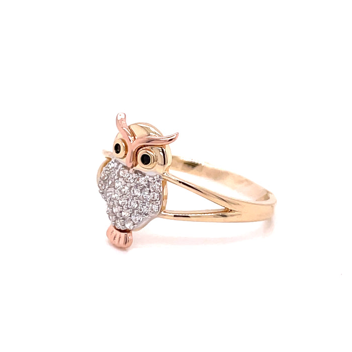 14k Owl Gemstone Ring - MyAZGold