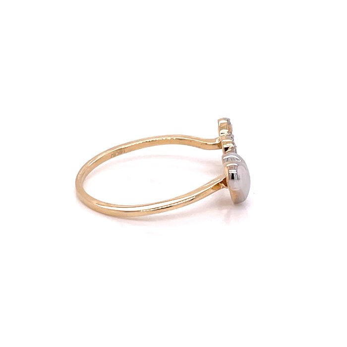 14k Open Double Heart Ring with Gemstones - MyAZGold