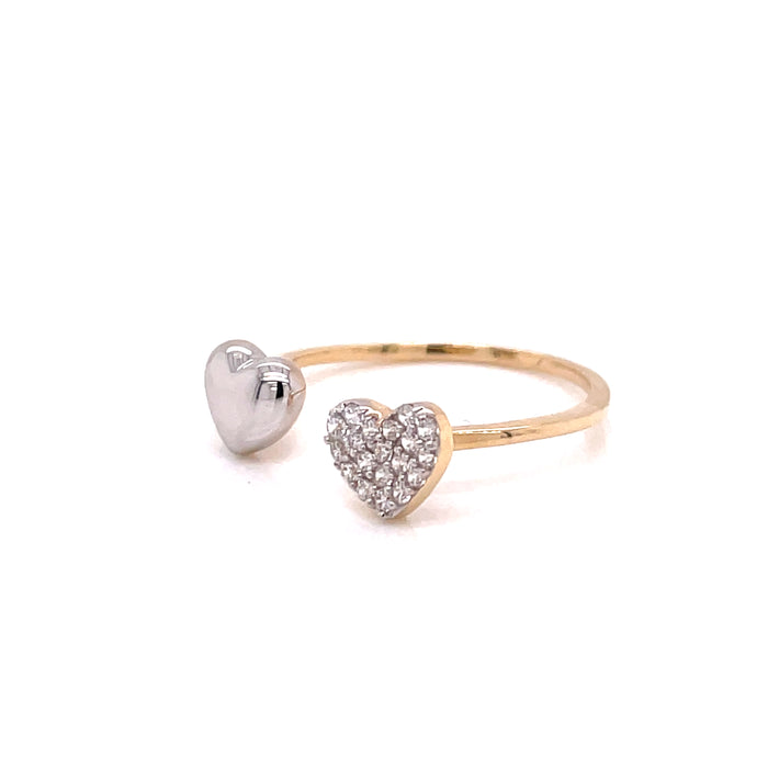 14k Open Double Heart Ring with Gemstones - MyAZGold