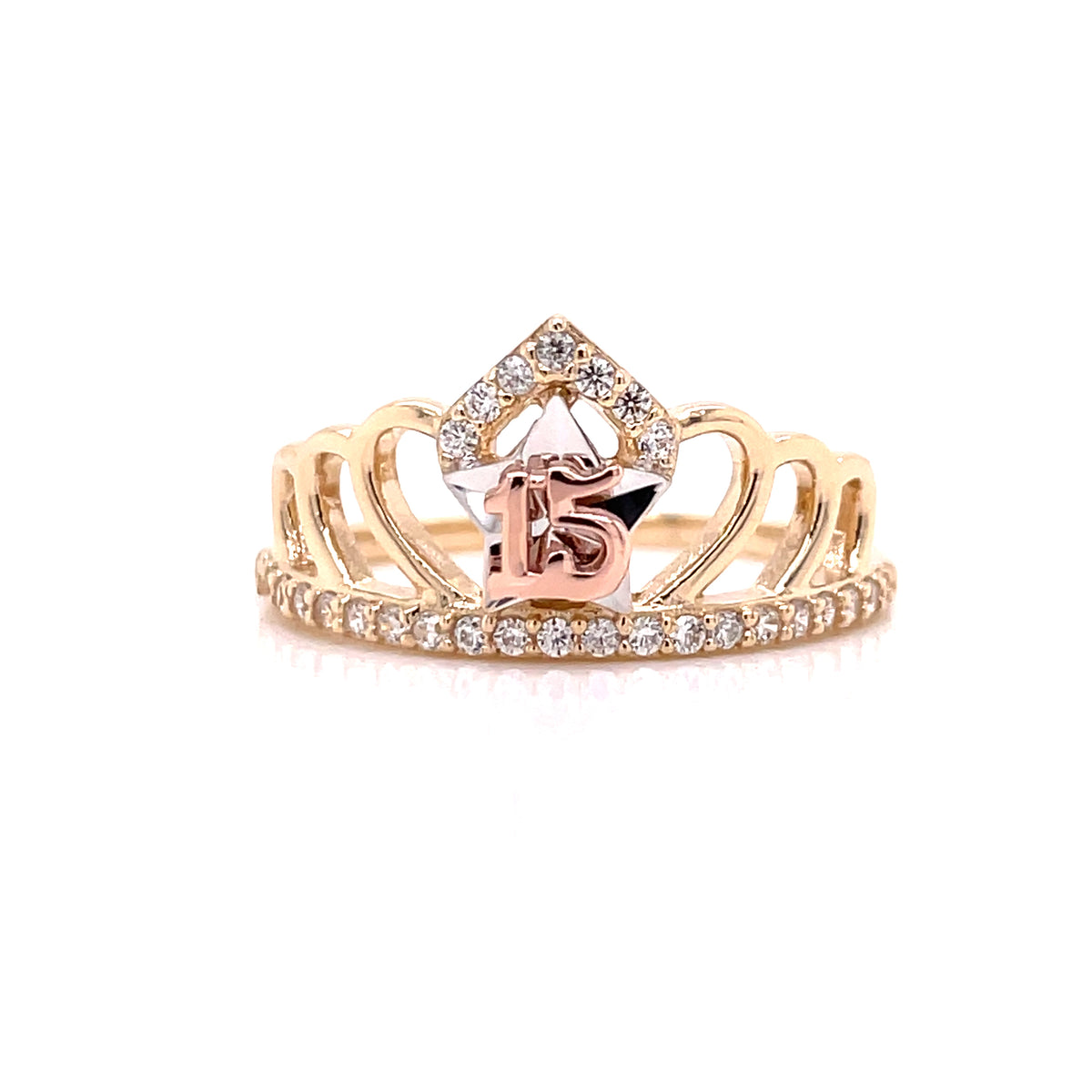 14k 15 Ring with Star Crown — MyAZGold