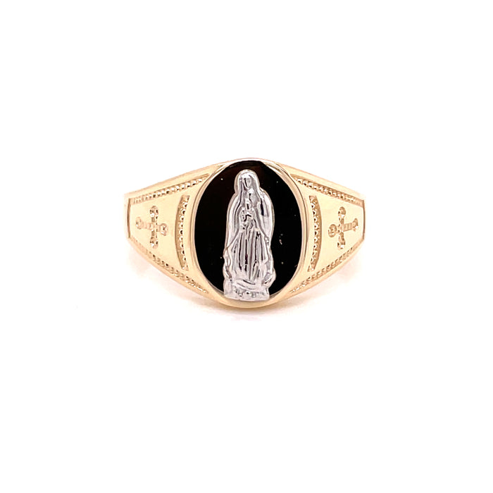 14k Virgin Mary Signet Ring