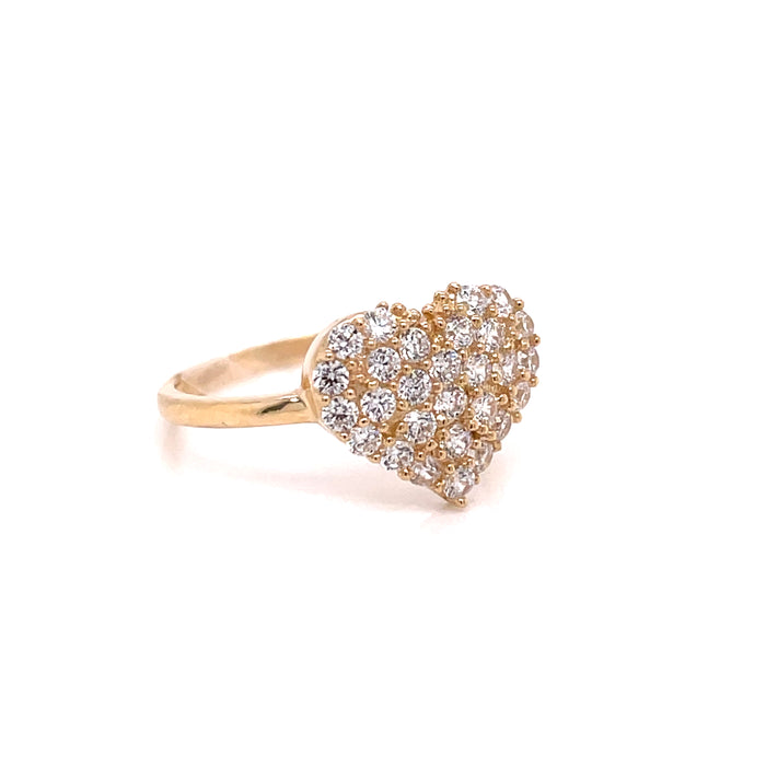 14k Full Gemstone Heart Ring