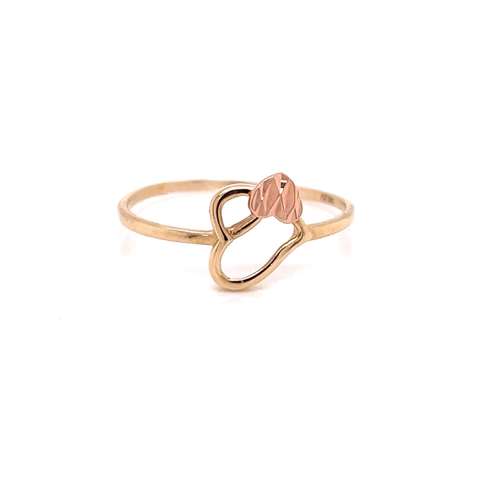 14k Intertwined Gold Hearts Ring