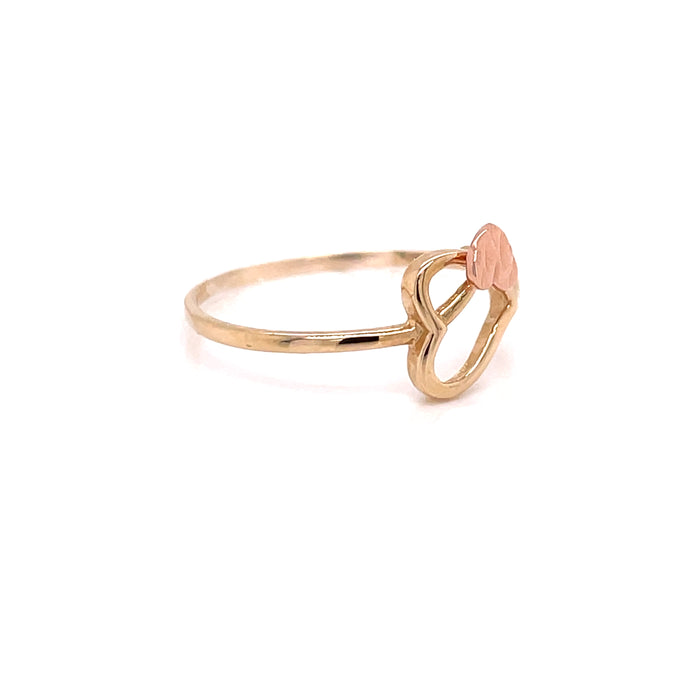 14k Intertwined Gold Hearts Ring