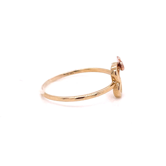 14k Intertwined Gold Hearts Ring