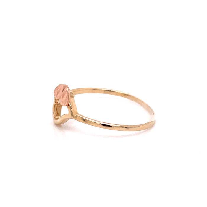 14k Intertwined Gold Hearts Ring