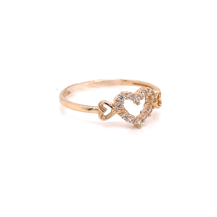 14k Gemstone Encrusted Heart Ring