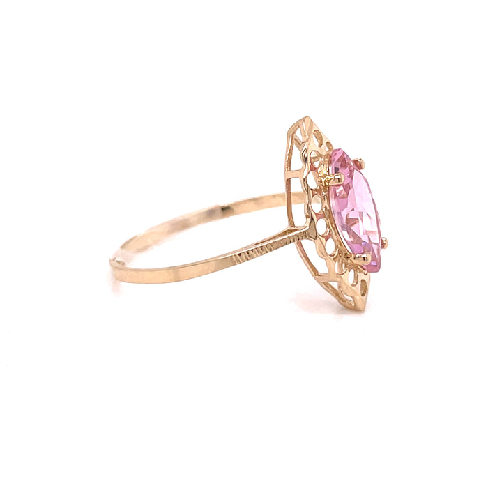 14k Pink Marquise Gemstone Ring