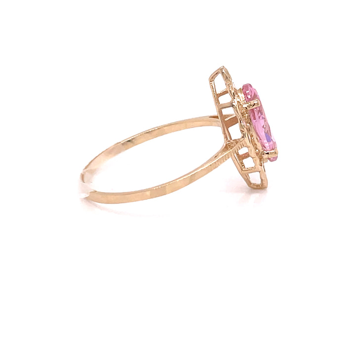 14k Pink Marquise Gemstone Ring