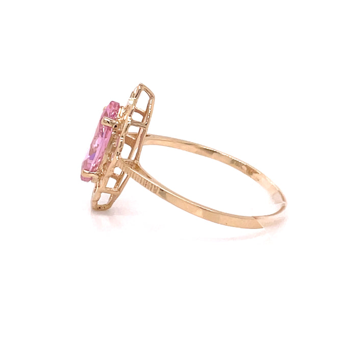 14k Pink Marquise Gemstone Ring