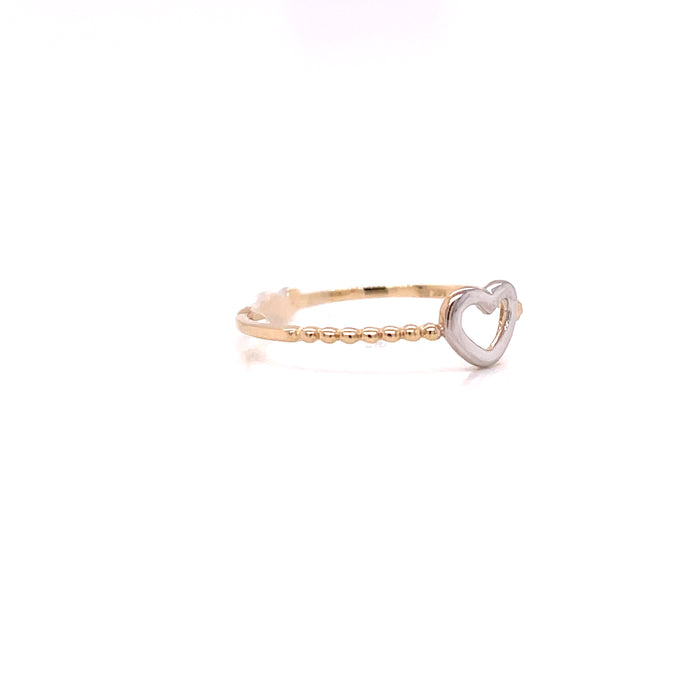 14k Simple White Gold Heart Band
