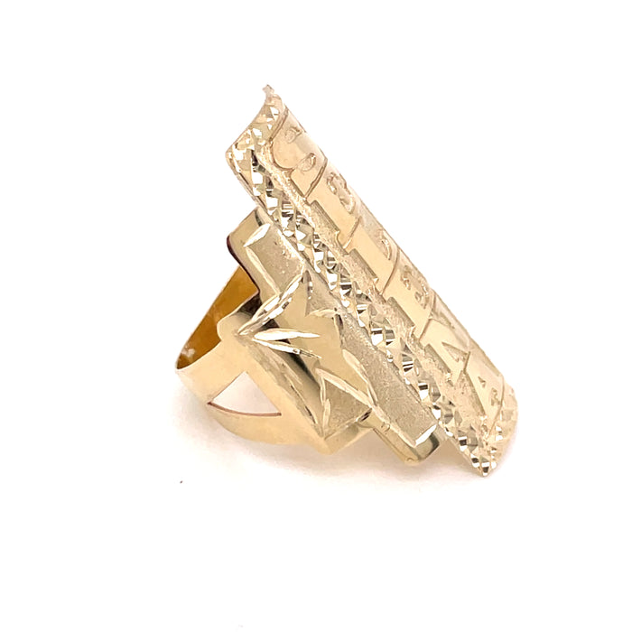 14k Block Letter Custom Ring - MyAZGold