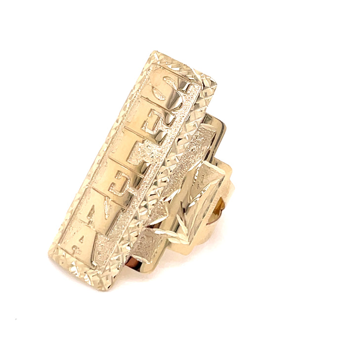 14k Block Letter Custom Ring - MyAZGold