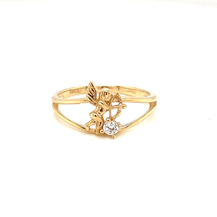 14k Gold Cupid with Gemstone Ring - MyAZGold
