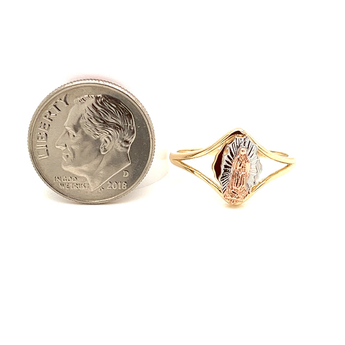 14k Virgin Mary Ring with Brilliant Design - MyAZGold