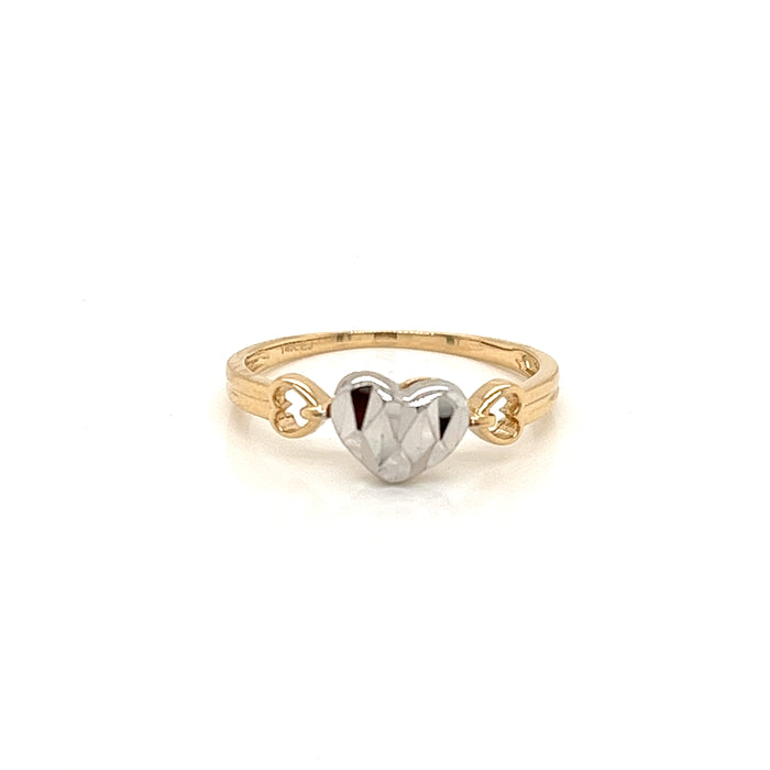 14k White Gold Geometric Heart Ring