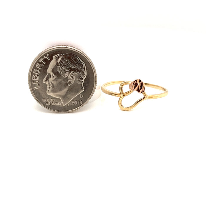 14k Intertwined Gold Hearts Ring