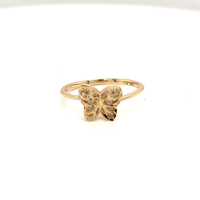 14k Layered Butterfly Ring with Gemstones