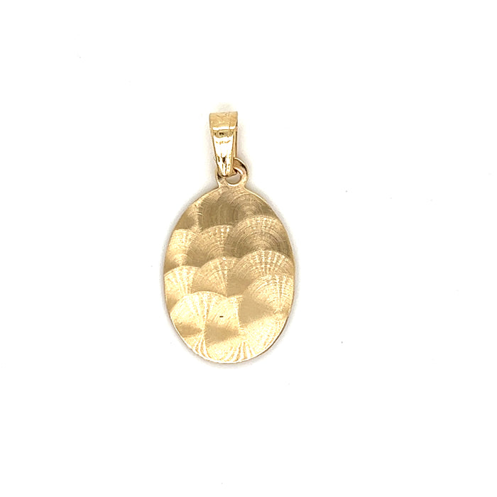 14k Tri-Tone Oval San Judas Gold Pendant with Figaro Necklace