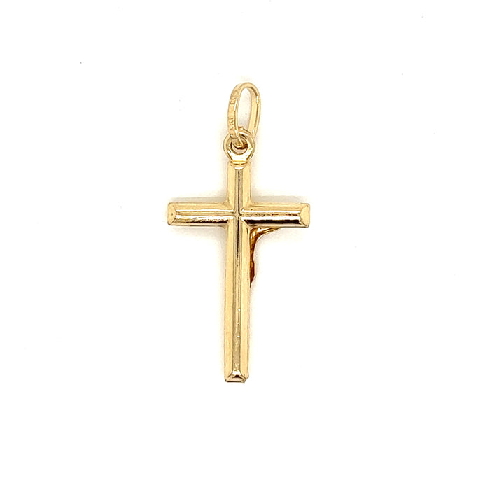 14k Yellow Gold Jesus Cross with Figaro Necklace