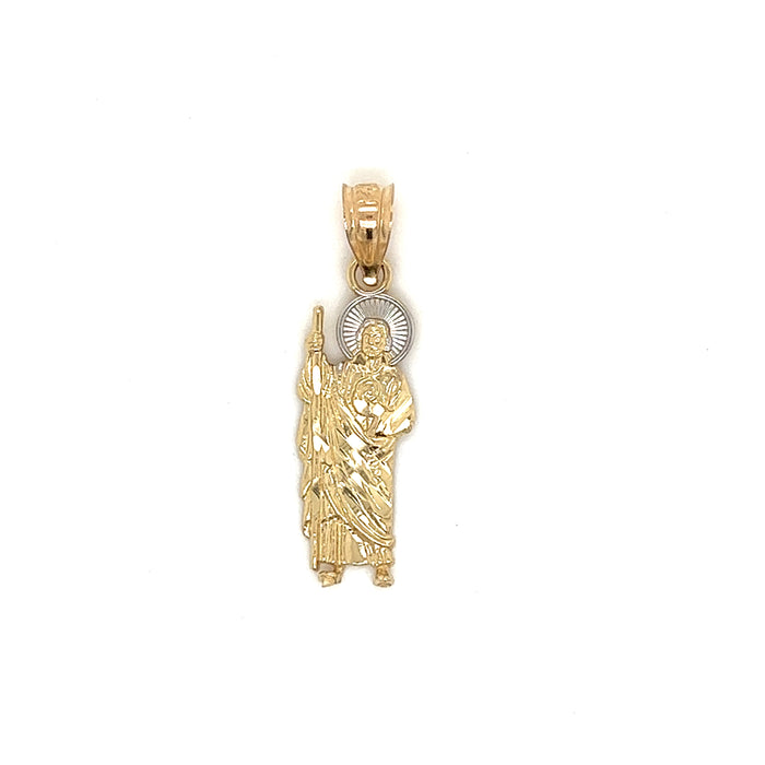 14k Gold San Judas Pendant with Valentino Necklace