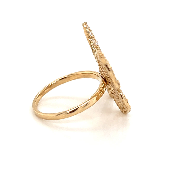 14k Butterfly Ring with Baguette Gemstone Wings