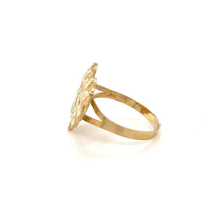 10k Large Gold Nugget Heart Ring