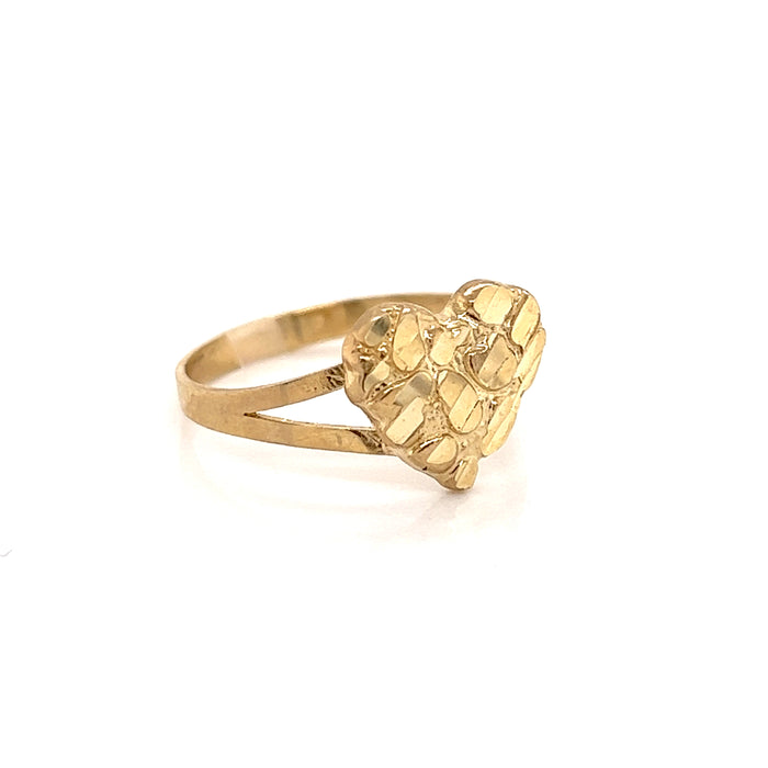 10k Gold Nugget Heart Ring