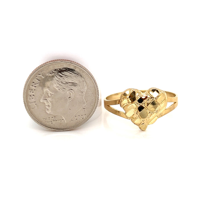 10k Gold Nugget Heart Ring