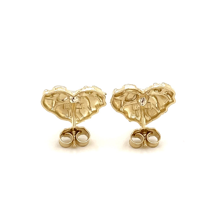 10k Small Gold Nugget Heart Earrings