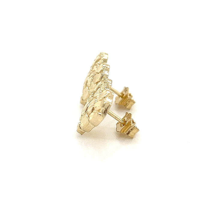 10k Small Gold Nugget Heart Earrings