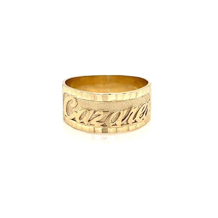 14k Gold Custom Name Band Ring