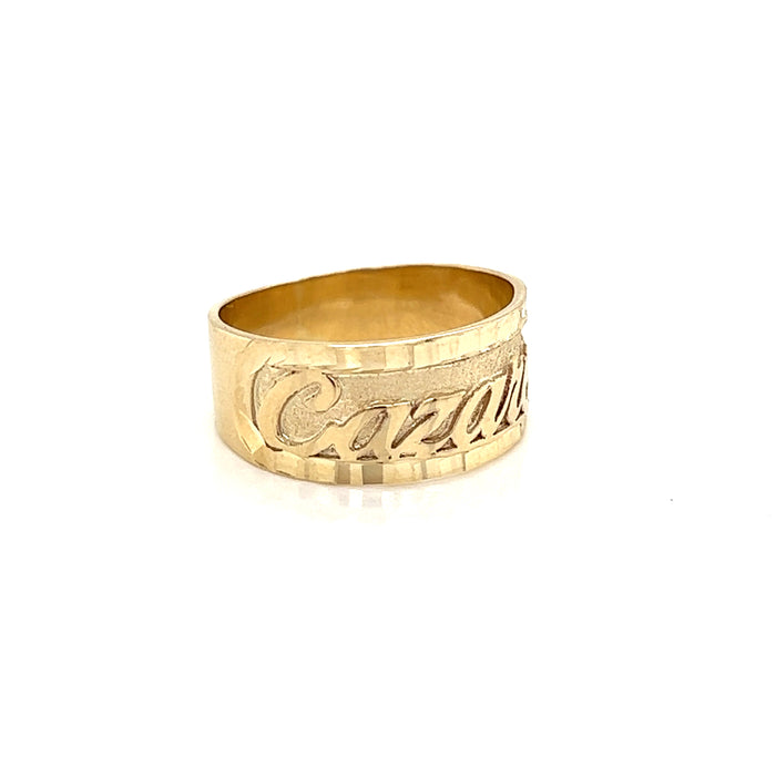 14k Gold Custom Name Band Ring