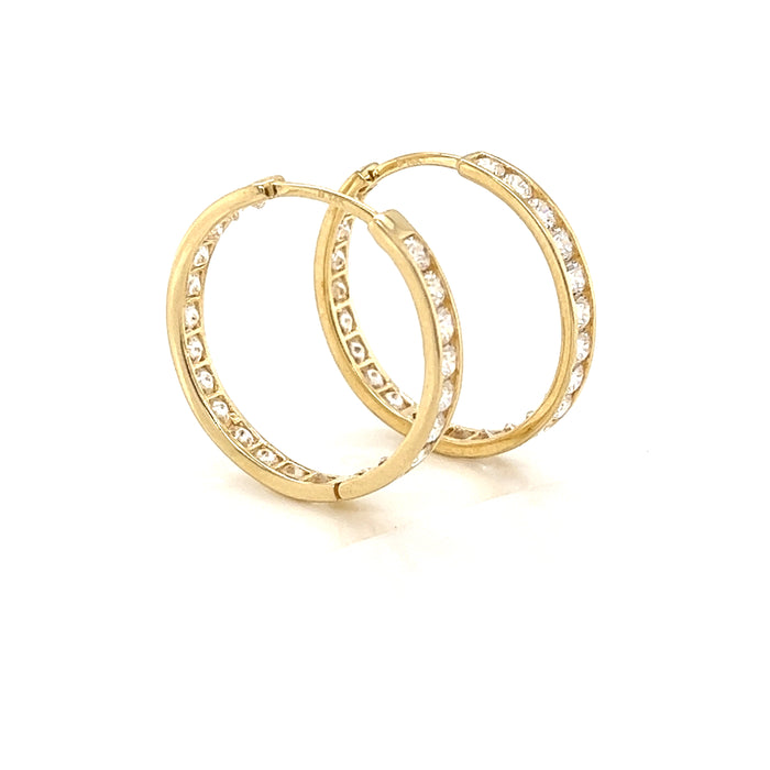 14k Gold Dainty Gemstone Hoop Earrings Huggies - Arracadas — MyAZGold