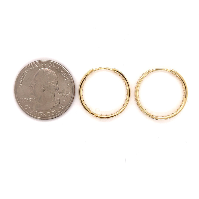 14k Gold Dainty Gemstone Hoop Earrings Huggies - Arracadas — MyAZGold