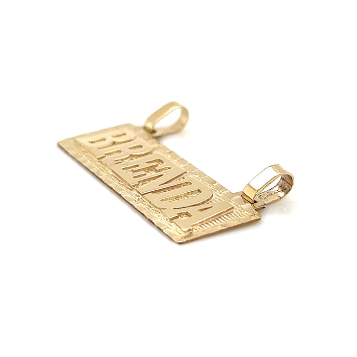 Uppercase Block Letter Charm Name Necklace in Sterling Silver with 14K Gold  Plate (1 Line)