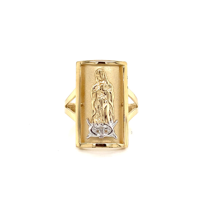 14k Framed Outline Virgin Mary Ring