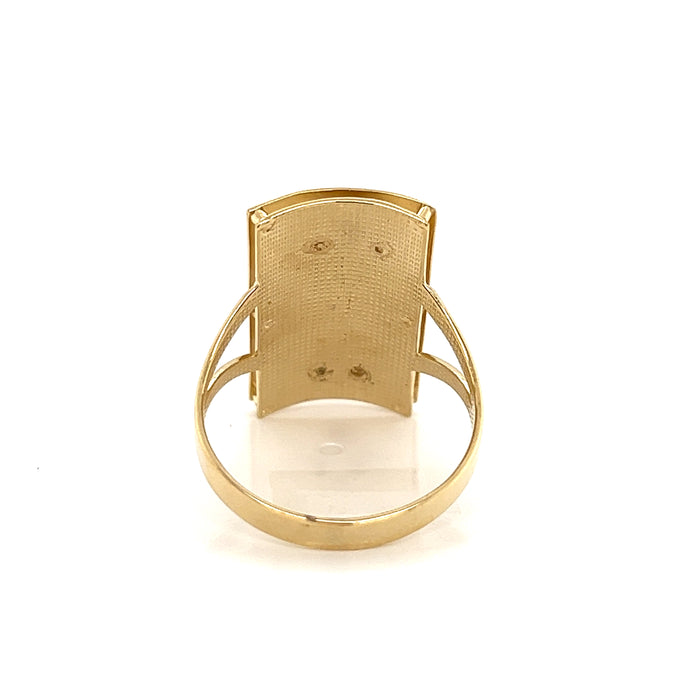 14k Santa Muerte Ring with Gold Frame