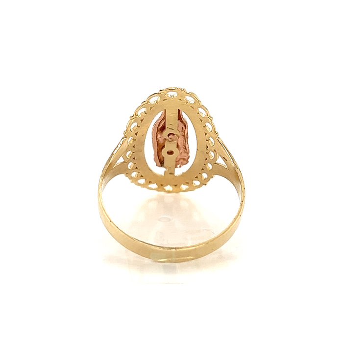14k Virgin Mary Oval Design Ring