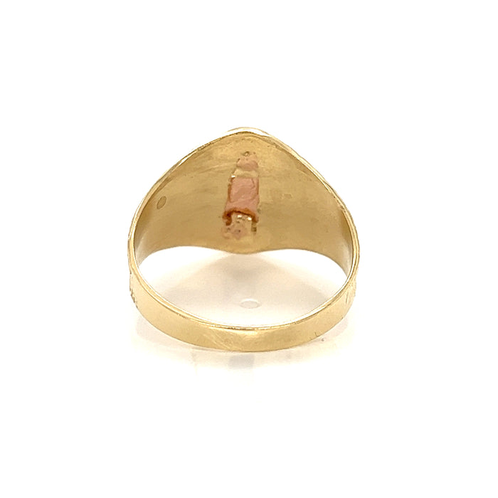 14k Virgin Mary Ring with Crosses on Side