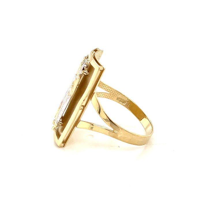 14k San Judas Ring with White Gold Tunic