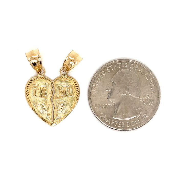 14k Medium Break Apart Gold Heart Pendant with Valentino Necklaces